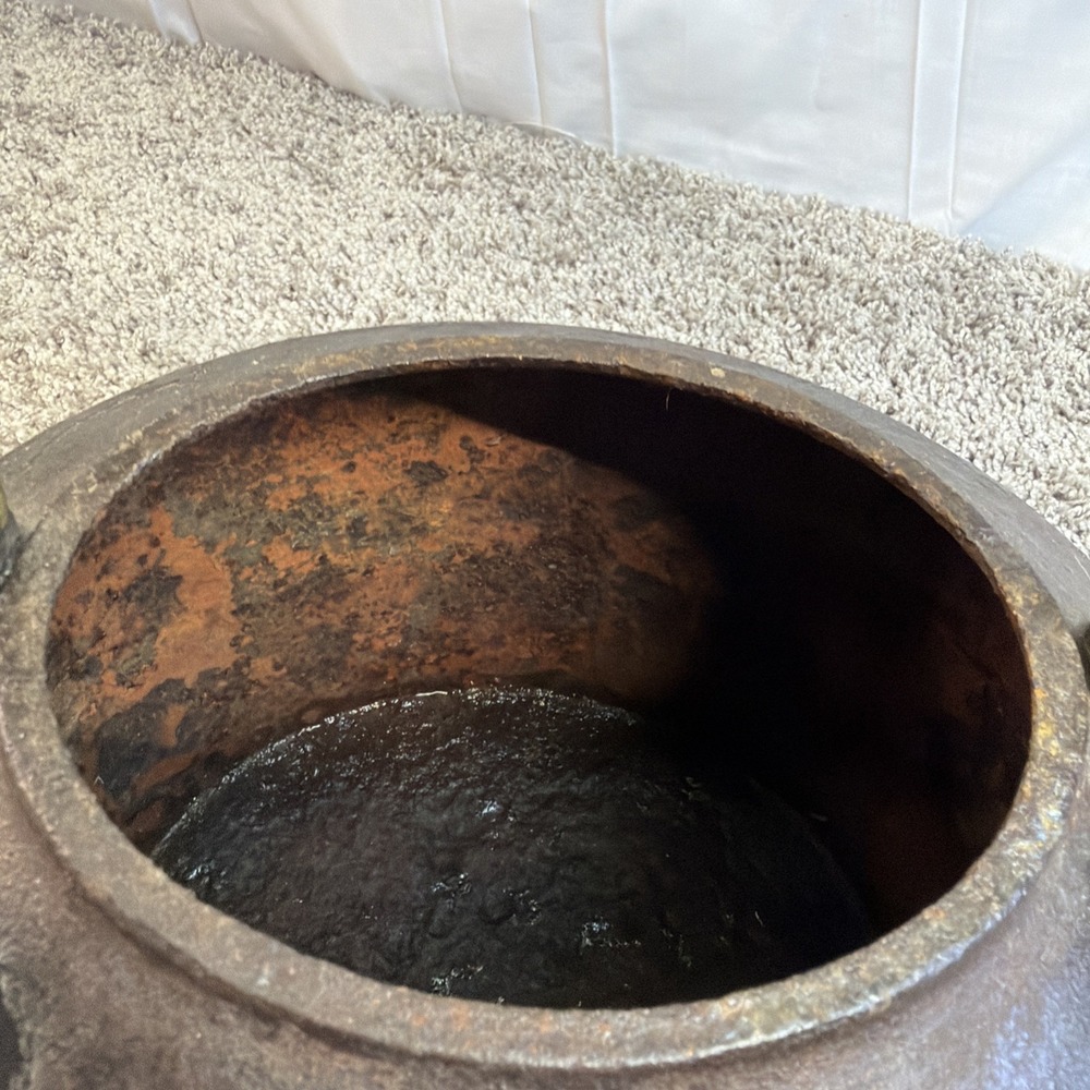 Antique Cast Iron Tea Kettle | British No 6 | 10 Pint Hearth Kettle 1800s - Picture 9 of 10